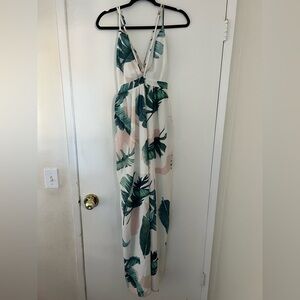 L’Atiste by Amy Palm frond pattern flowing maxi dress adjustable straps size M